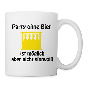 Gelbe Bierflaschen Silhouetten Rack - Tasse - Weiß - Rechts