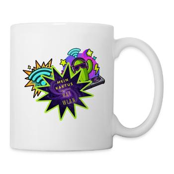 Kaktus WLAN Neon-Starburst - Tasse - Weiß - Rechts