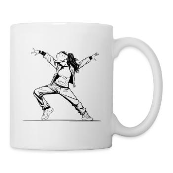 B-Girl Mädchen Zeichnung - Tasse - Weiß - Rechts