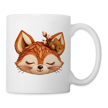 Niedlicher Fuchs im Herbstlaub  - Tasse - Weiß - Rechts