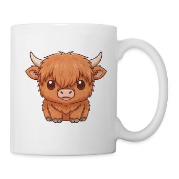Schottisches Hochlandrind   - Tasse - Weiß - Rechts