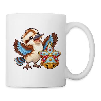 Kookaburra mit bunter Zuckerstern-Glocke - Tasse - Weiß - Rechts