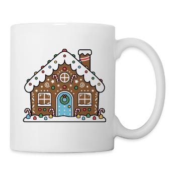 Lebkuchenhaus süßer Weihnachtskeks - Tasse - Weiß - Rechts