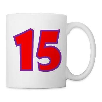 15. 15 JAHRE. 15-JÄHRIGES JUBILÄUM. 15-JÄHRIGES JUBILÄUM. - Tasse - Weiß - Rechts