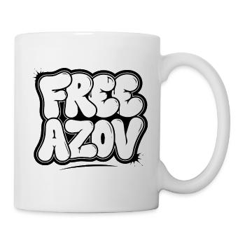 Free Azov – Blasen-Graffiti - Tasse - Weiß - Rechts