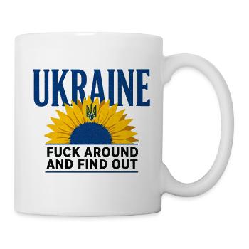 Ukraine FAFO Sonnenblume – Kühne Aussage - Tasse - Weiß - Rechts