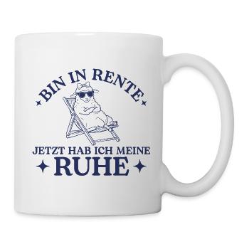 Rente hab ich meine Ruhe Rentnerin Schaf - Tasse - Weiß - Rechts