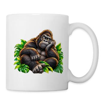 Loungegorilla im Dschungel - Tasse - Weiß - Rechts