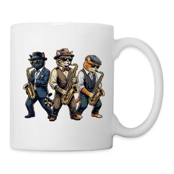 Saxophon, Saxophonist, Jazz, Saxofon - Tasse - Weiß - Rechts