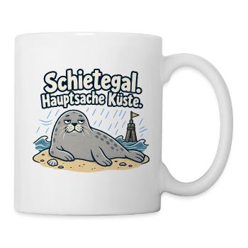 Schietegal Hauptsache Küste Fischkopp - Tasse - Weiß - Rechts