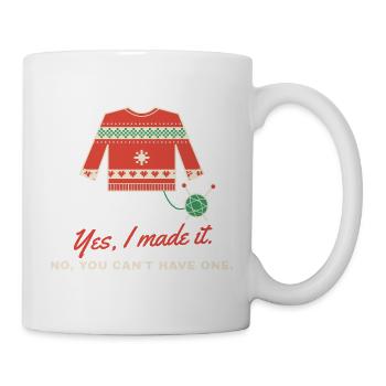 Ja, ich habe es zum Weihnachtspullover gemacht - Tasse - Weiß - Rechts