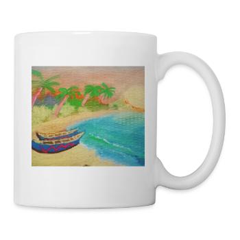Insellandschaftsstrand und heißer Sand - Tasse - Weiß - Rechts