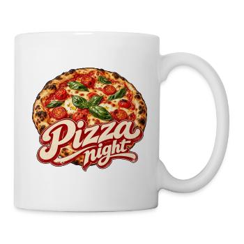 Pizza Night Logo Druck - Tasse - Weiß - Rechts