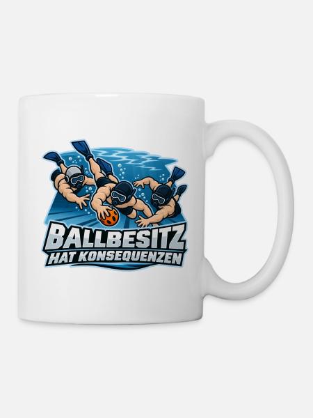 Unterwasser Ballbesitz Trio - Tasse - Weiß