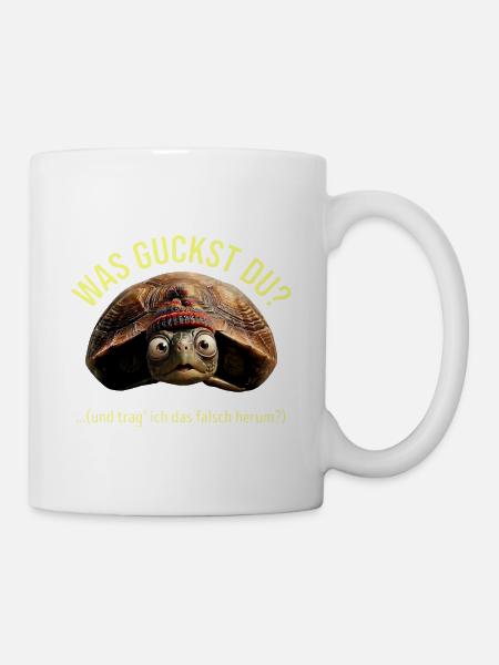 lustige Schildkröte, Was guckst Du? - Tasse - Weiß