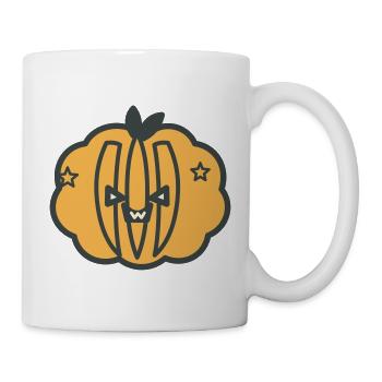 Lachender Kürbis Sternenhimmel - Tasse - Weiß - Rechts
