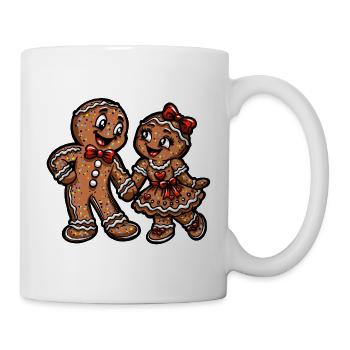 Pfefferkuchen Pärchen Weihnacht Liebe - Tasse - Weiß - Rechts