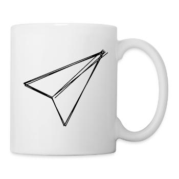 Papierflieger handgezeichnet - Tasse - Weiß - Rechts