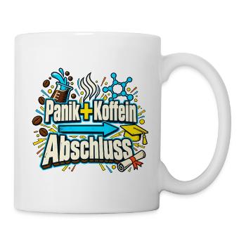 Abi Abschluss Prüfungsstress Koffein Nerd Humor - Tasse - Weiß - Rechts