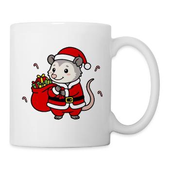 Niedliche Kawaii-Opossum-Weihnachtskunst - Tasse - Weiß - Rechts