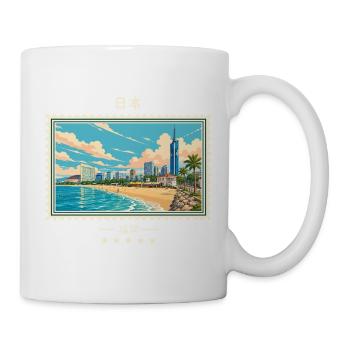 Japan Fukuoka Vintage Reisemarke - Tasse - Weiß - Rechts