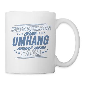 Superhelden ohne Umhang nennt man Papa - Tasse - Weiß - Rechts