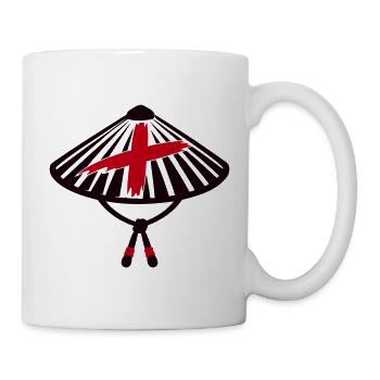 Ronin Bambushut Samurai Logo - Tasse - Weiß - Rechts