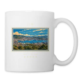 Japan Nagasaki Vintage Reisemarke - Tasse - Weiß - Rechts