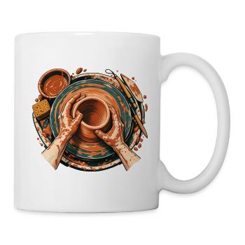 Töpferscheibe - Tasse - Weiß - Rechts