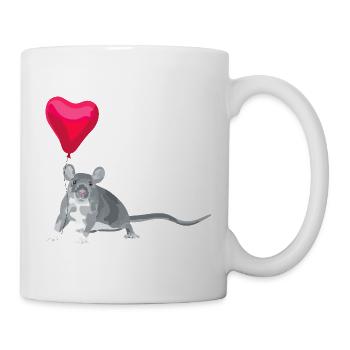 Herzballon Maus – Niedlicher Druck - Tasse - Weiß - Rechts