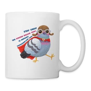 Superhelden Taube – Pigeon Rescue Team Spruch - Tasse - Weiß - Rechts