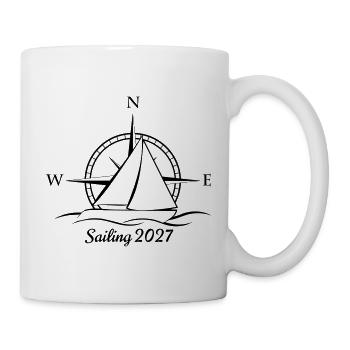 Segelboot Kompass 2027 (mit N-E-W) - Tasse - Weiß - Rechts