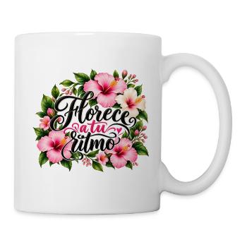 Blühe in deinem eigenen Tempo – Blumen und Motivat - Tasse - Weiß - Rechts