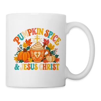 Pumpkin Spice und Jesus Christus Christian - Tasse - Weiß - Rechts
