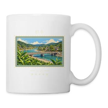 Japan Uji Vintage Reisemarke - Tasse - Weiß - Rechts