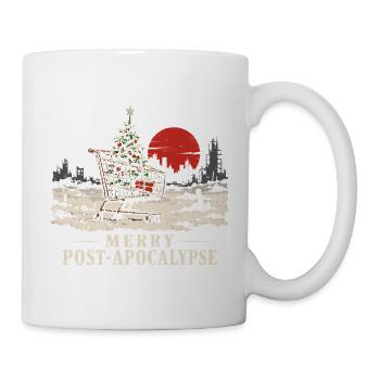 Fröhlicher postapokalyptischer Weihnachtswitz – schwarzer Humor - Tasse - Weiß - Rechts
