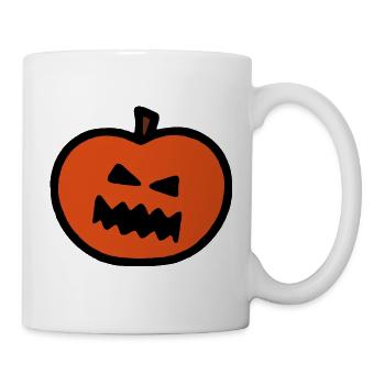 Grimmiger Kürbis-Look Halloween - Tasse - Weiß - Rechts