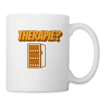 Therapie? Kühlschrank! – Bier Humor - Tasse - Weiß - Rechts