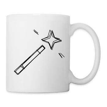 Zauberstab handgezeichnet - Tasse - Weiß - Rechts