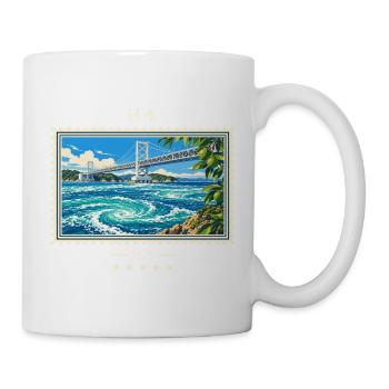 Japan Tokushima Vintage Reisemarke - Tasse - Weiß - Rechts