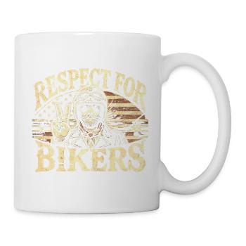  Backprint: Biker Motorradfahrer Motorcycle Moped - Tasse - Weiß - Rechts