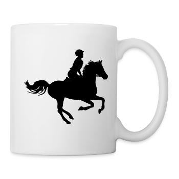 Kavallerie Silhouette im Mondlicht Reiter - Tasse - Weiß - Rechts