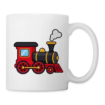 Lokomotive – Niedliche Dampflok für Eisenbahnfans - Tasse - Weiß - Rechts