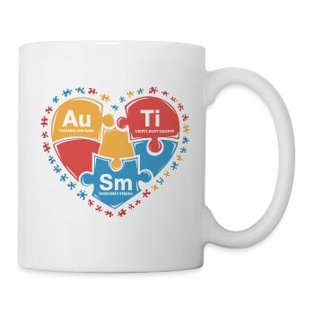 Herzpuzzle Au Ti Sm Autismus-Bewusstsein - Tasse - Weiß - Rechts
