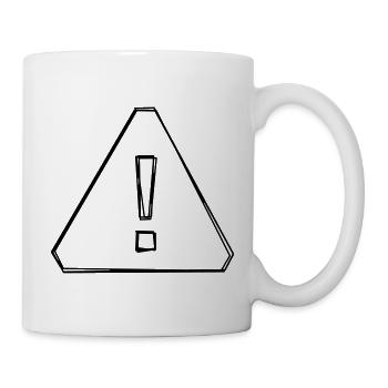 Warnschild handgezeichnet - Tasse - Weiß - Rechts