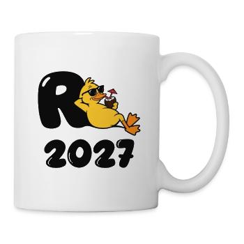 R-Ente 2027 Lustiges Design Rentner Ruhestand - Tasse - Weiß - Rechts