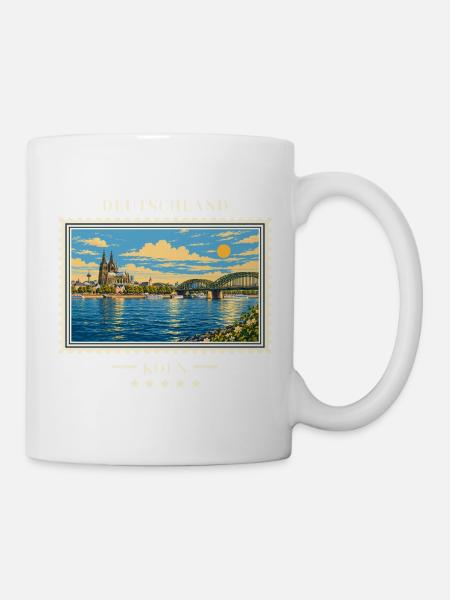 Deutschland Köln Vintage Reisemarke - Tasse - Weiß