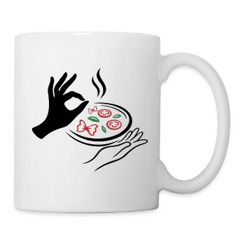 Pizza Lover – Italienische Pizza Geste - Tasse - Weiß - Rechts