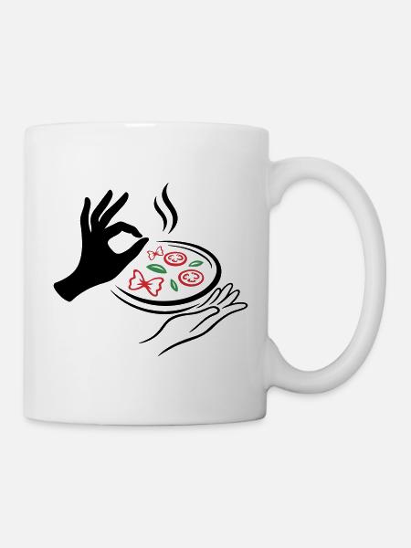 Pizza Lover – Italienische Pizza Geste - Tasse - Weiß
