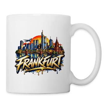 Frankfurt Graffiti Skyline - Tasse - Weiß - Rechts